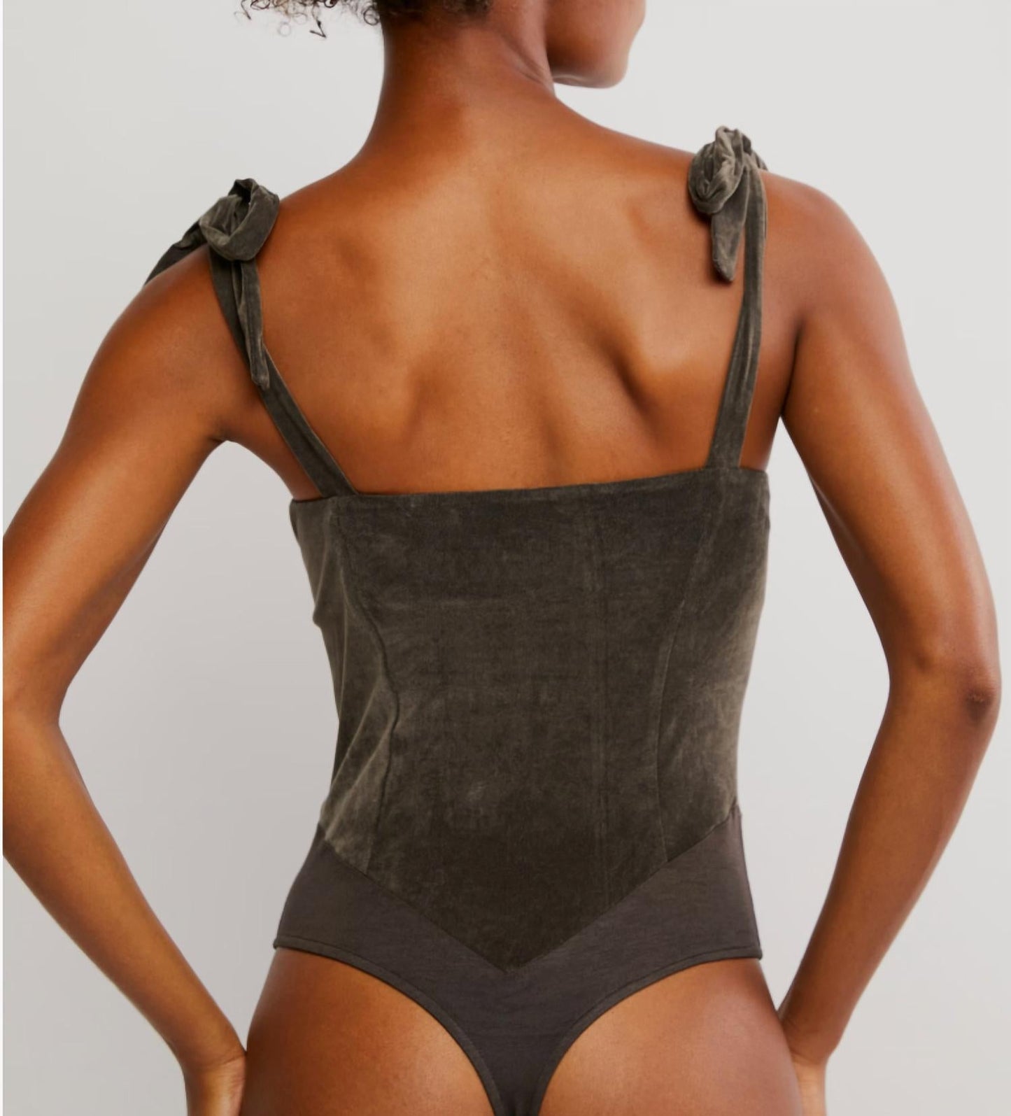 Free People - Tie Shoulder Sleeveless Textured Bodysuit