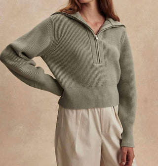 Varley - Maura Half-zip Rib Knit Sweater