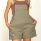 Very J - Suspender Solid Woven Casual Overall Romper