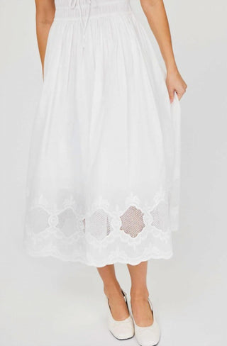 Current Air - V-neck Flutter Slv White Midi Dress
