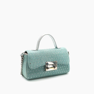 Like Dreams - Women's Beagle Studded Denim Crossbody Bag