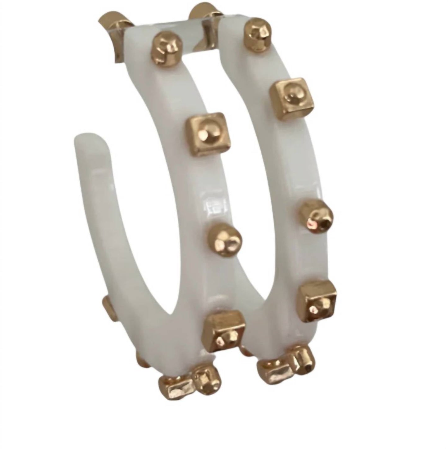 Smith & Co - Women's Solid Jewel Hoop Earring