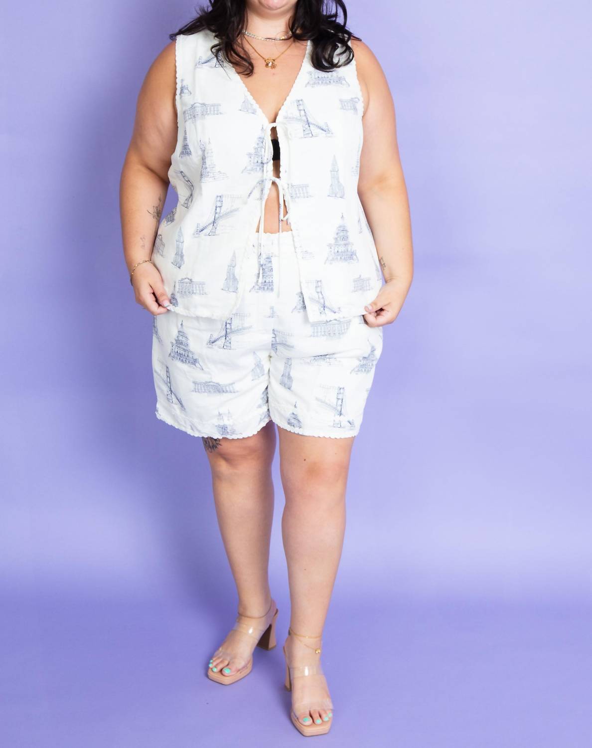 Skies Are Blue - Sightline Summer Printed Shorts (size Reg & Plus)