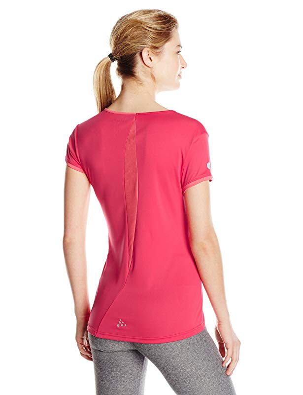 Craft Sportswear Women's Breakaway V Neck Short Sleeve Shirt Pink Size Small
