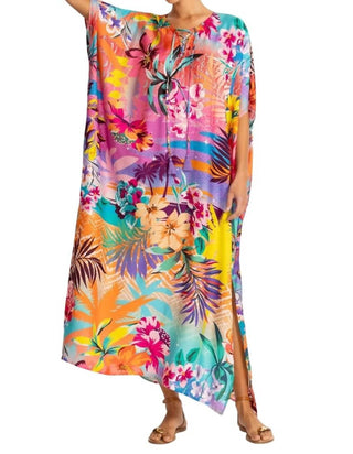 Johnny Was - Tie Neck Maxi Kaftan Dress