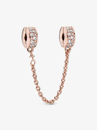 Pandora - Clear Pav Safety Chain Clip Charm