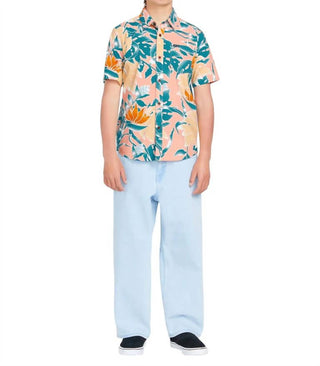 Volcom - Big Boys Leaf Pit Floral Button Up Shirt