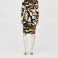 Joseph Ribkoff - Animal Print Faux Wrap Sheath Dress