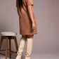 Tribal - suede short sleeve dress