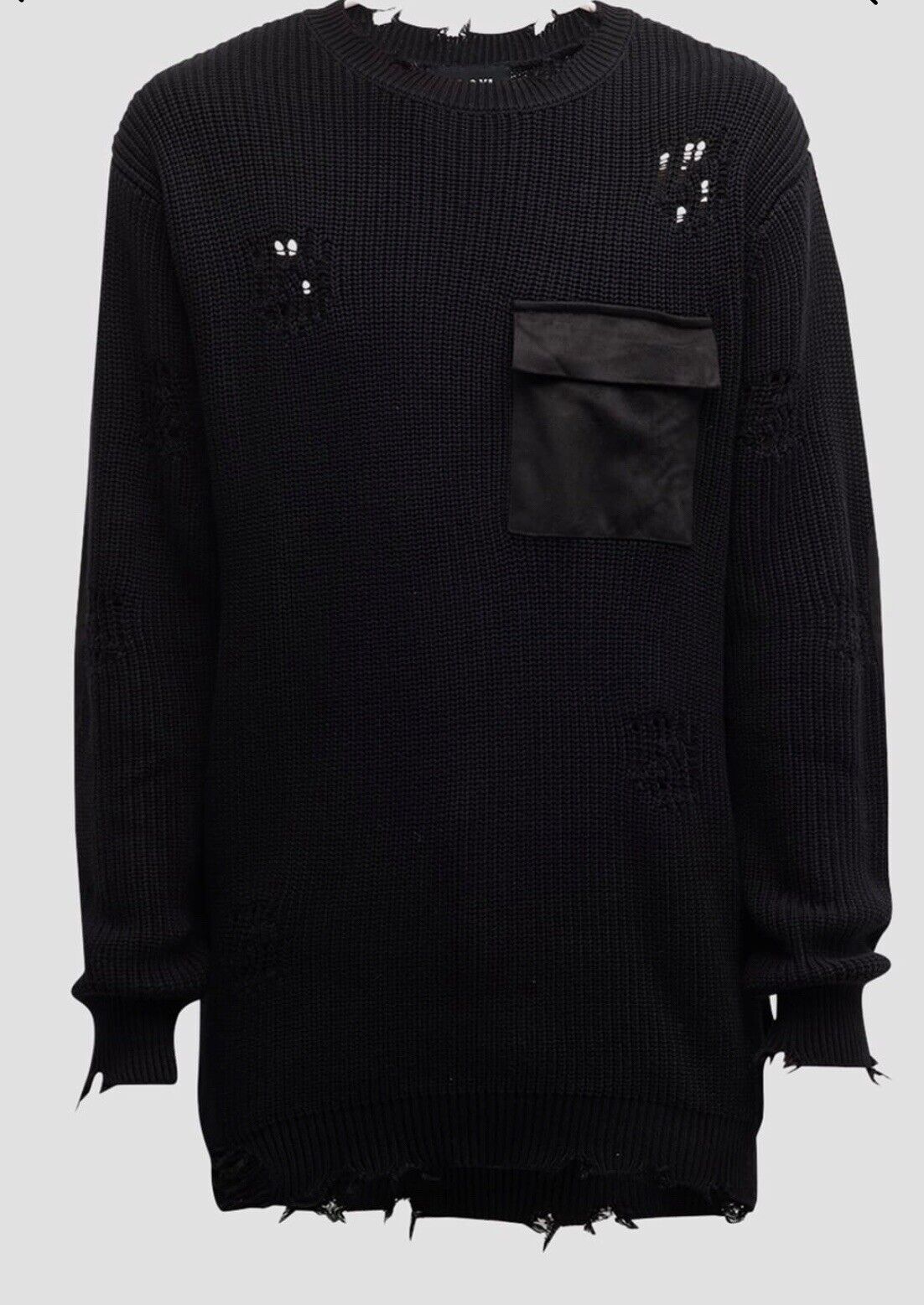 Ser.o.ya Devin Distressed Knit Sweater  Black Size XL