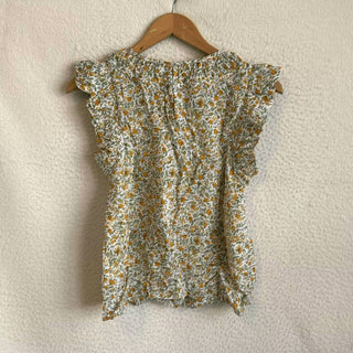 J.Crew - Gathered Ruffle-sleeve Top In Floral Vines Cotton Voile