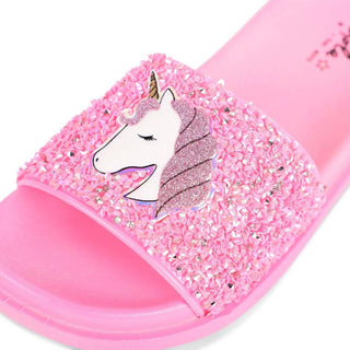 Lola + The Boys - Girls Glitter Unicorn Slides