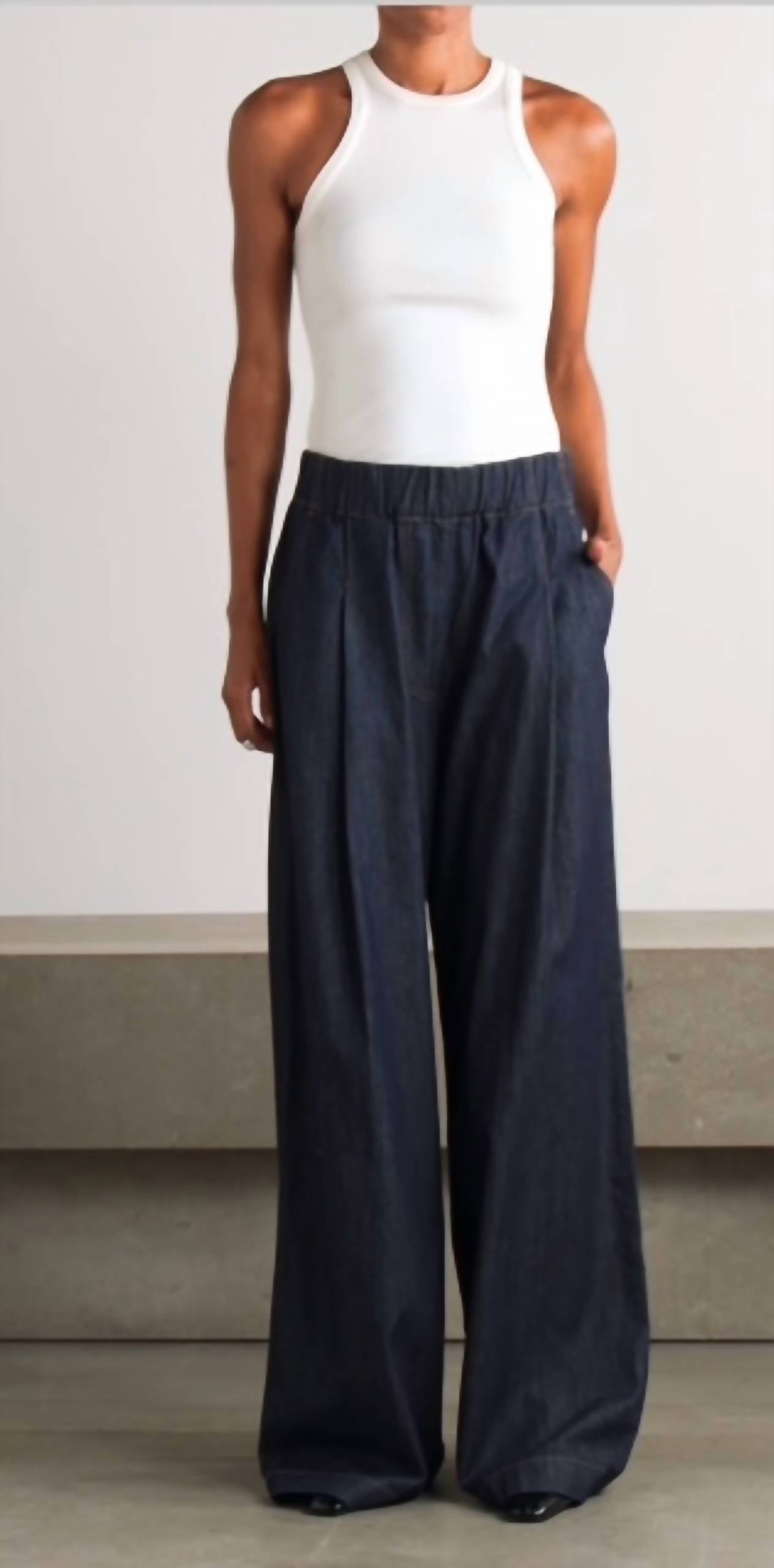 Dries Van Noten - Pila Pleated High Rise Wide Leg Jeans
