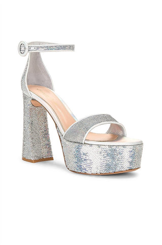 Gianvito Rossi - Women's Sequin Embellished Platform Sandal 70