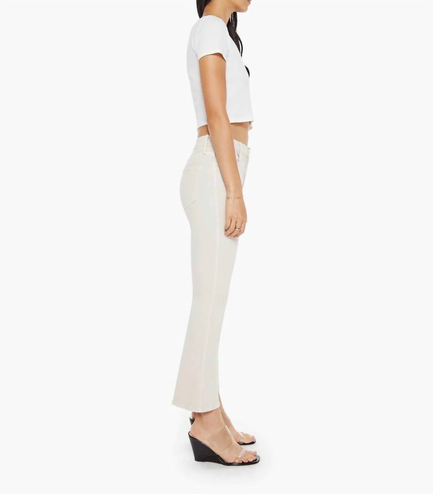 Mother - Women's Mid Rise Smoking Double Flood Cats And Dogs Tapioca