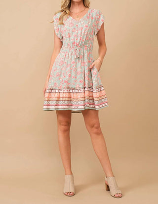Hayden La - Floral Border Print V-neck Dress