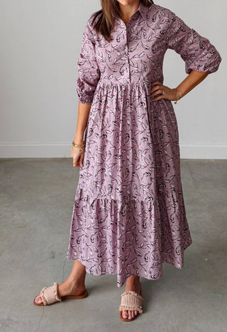 Aureum - Presley Pintuck Midi Shirt Dress