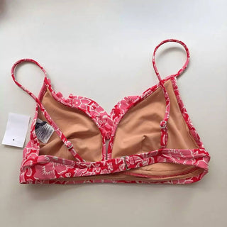 J.Crew - Printed French Bikini Top With Ruffles