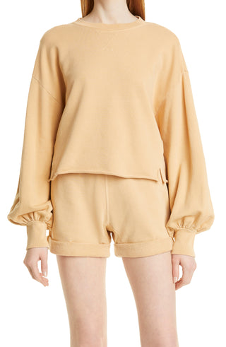 FRAME Easy Shirttail Sweatshirt in Pesca - Size Small