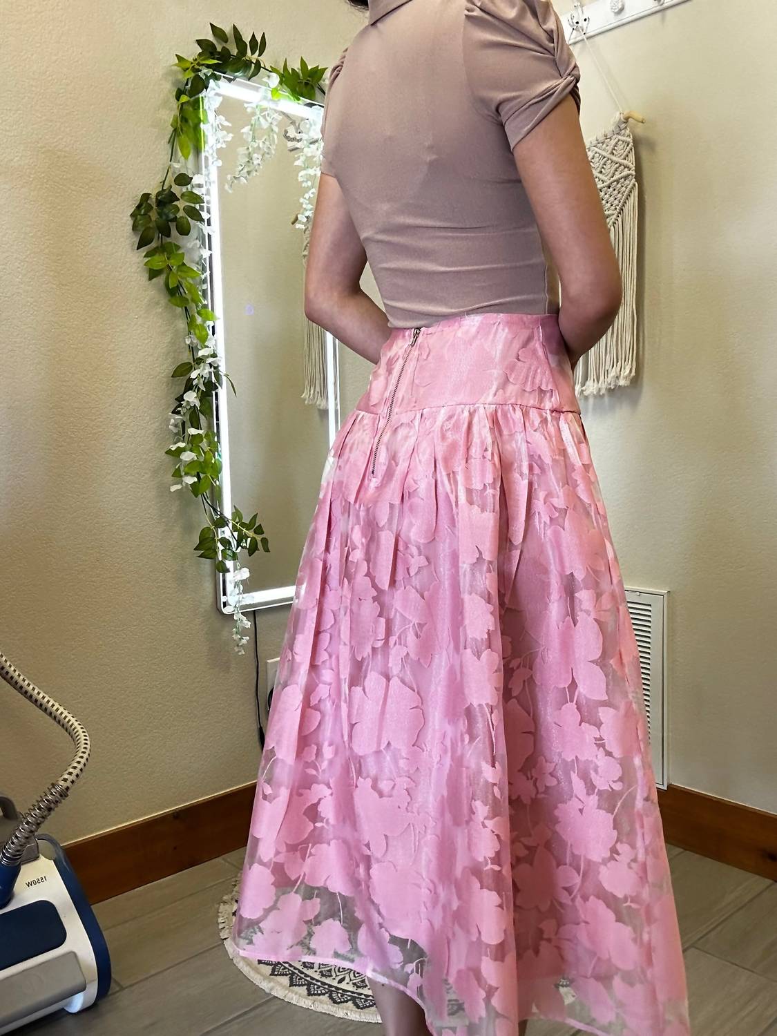 Blu Pepper - Floral Organza Midi Skirt