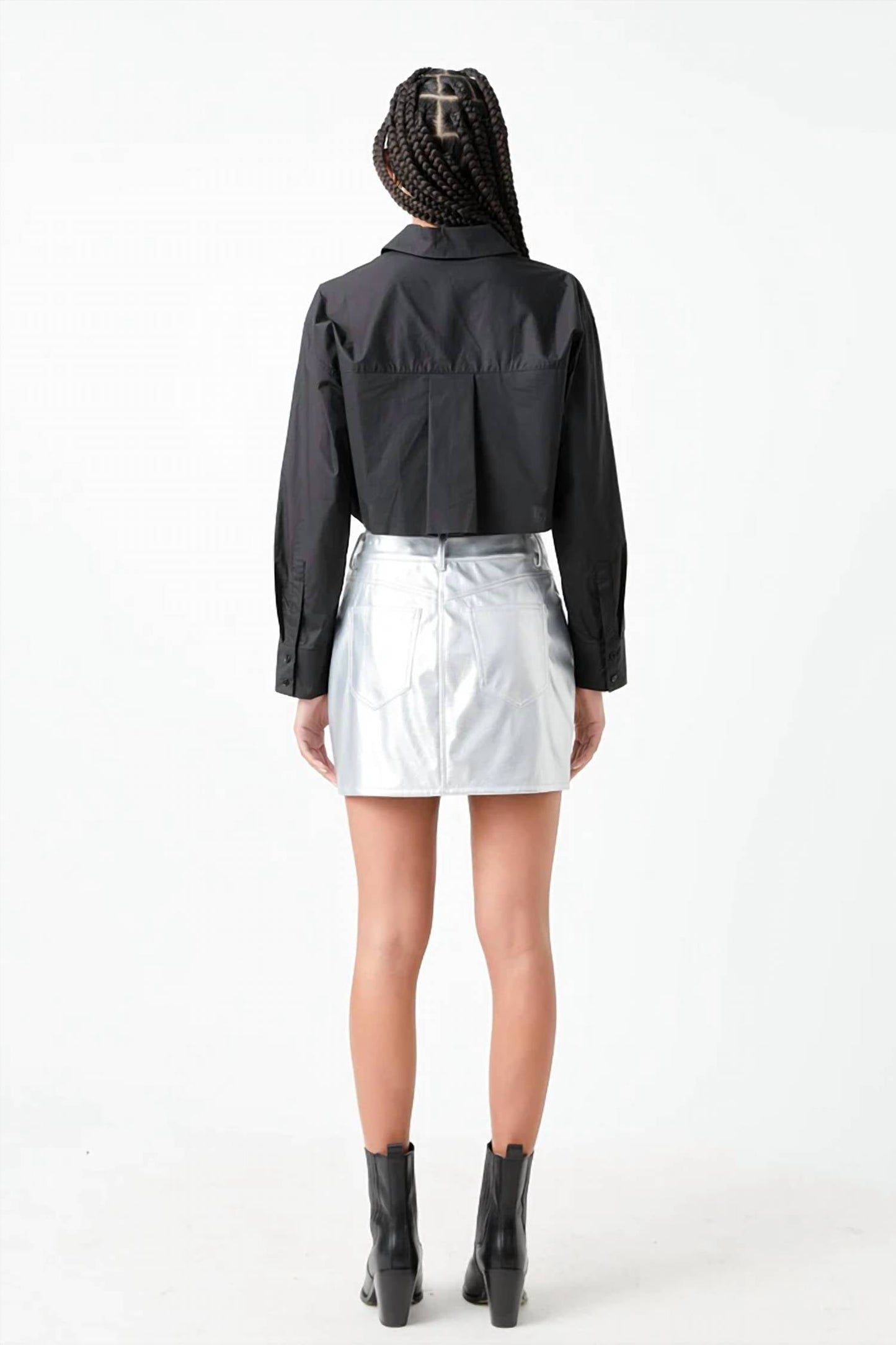Grey Lab - Raw Edge Cropped Shirt