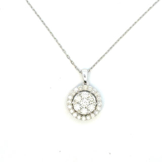 Aamiaa - 1.00 Carat Natural Diamond Round Brilliant Halo Pendant