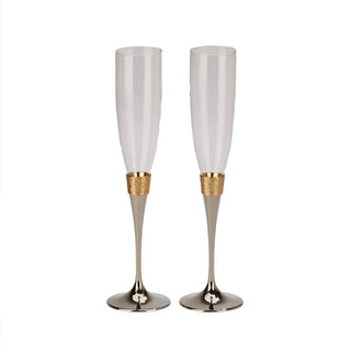 Creative Gifts International - Hammered Band Champagne Flutes Set