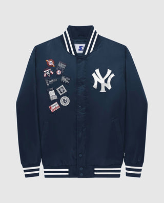 Starter - Unisex New York Yankees Varsity Satin Full Snap Jacket