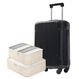 20" ABS Carry-On with 2 Packing Cubes, Black