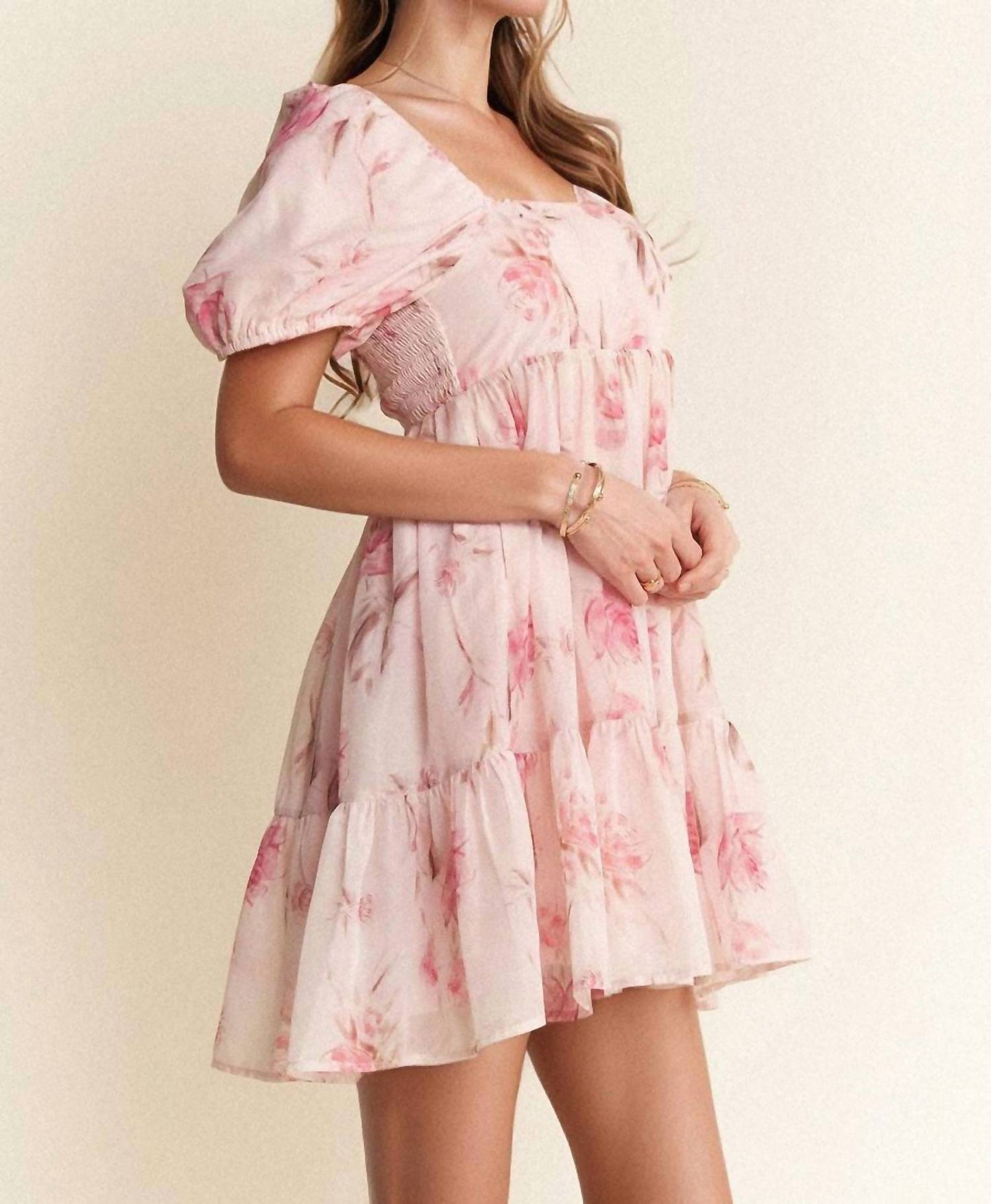 Davi & Dani - Lace Mini Dress Ruffle Sleeve