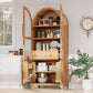 K&K 71' Tall Arched Kitchen Pantry Cabinet with Adjustable Shelves
