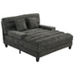 Chaise Bed Lounge Sofa Chair with Adjustable Backrest and LED Light Strip