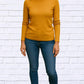 B Flawless - Ribbed Brushed Hacci Cowl Turtleneck Long Sleeve Top