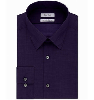 Calvin Klein Men's Steel Non-Iron Stretch Performance Dress Shirt Size 17x34-35