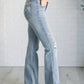 Judy Blue - Mid Rise Control Top Distressed Flare Jeans