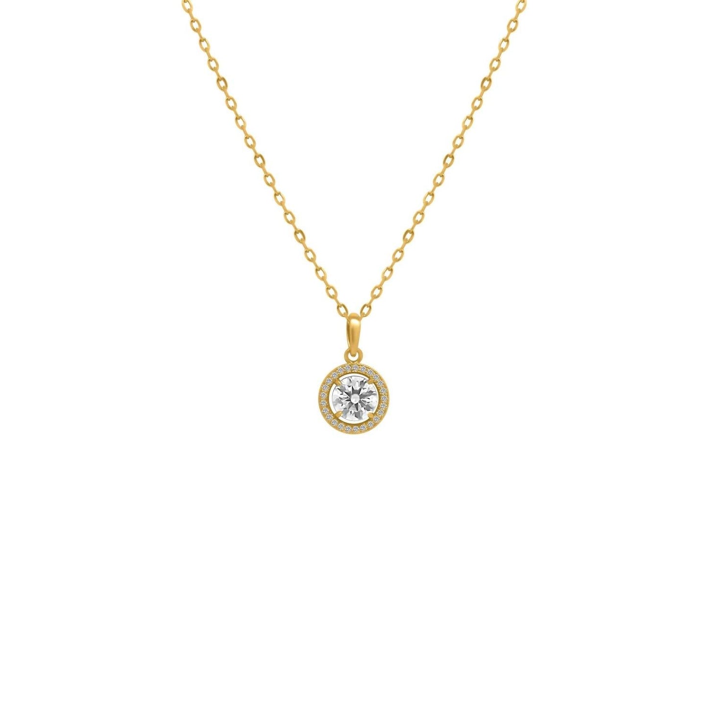 Allyanna Gifts - Women's Moissanite Halo Necklace