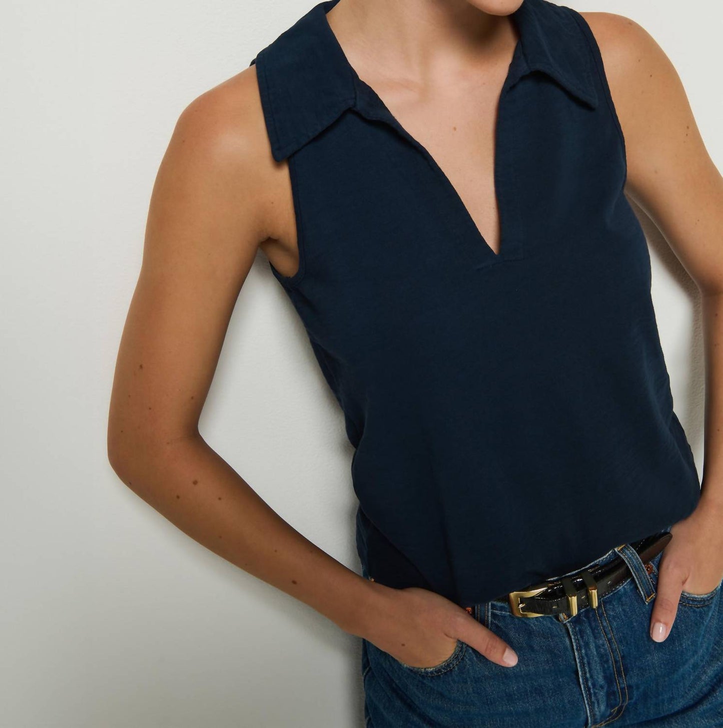 Nation Ltd - Roberta Collared Tank Top