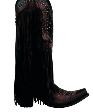 Corral - Women's Crystals Lamb Fringe Boot
