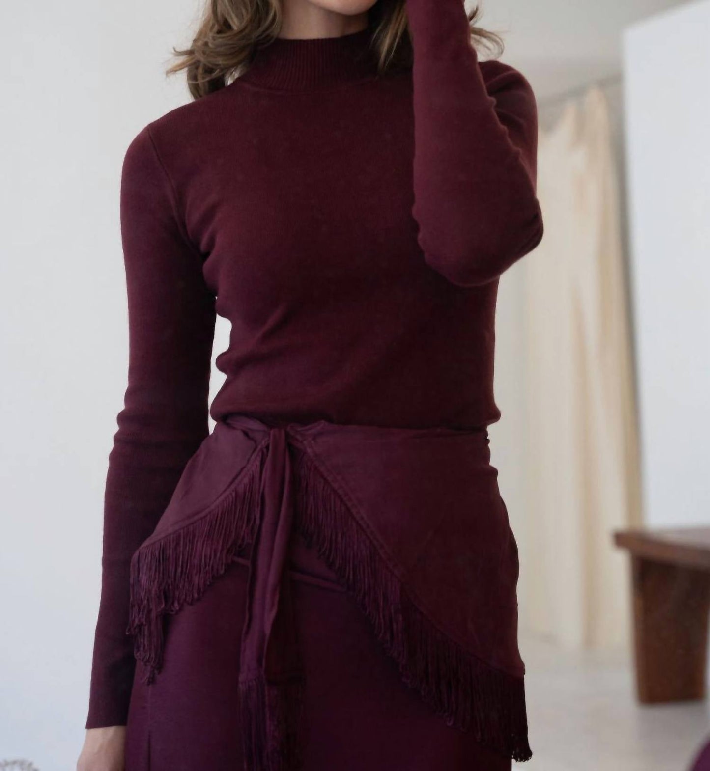Mima Rosso - Burgundy Knit Top