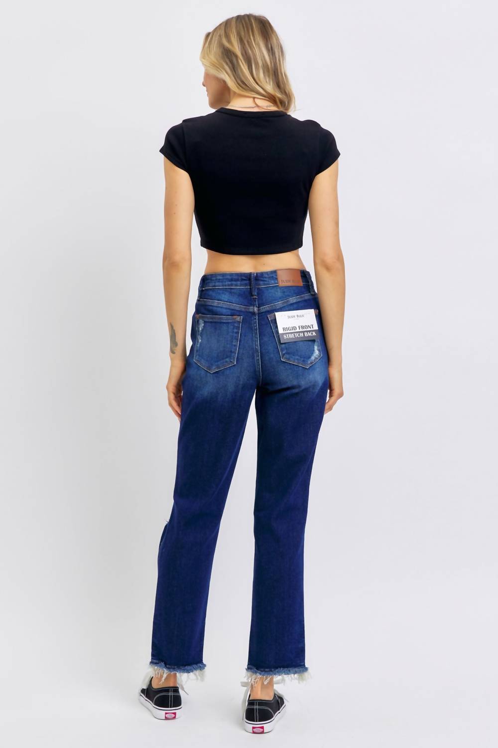 Judy Blue - High-Waisted Rigid Magic Heavy Destroy Straight Leg Jeans