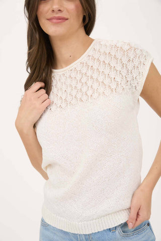 Blu Pepper - Eyelet Sweater Knit Top