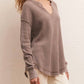 Z Supply - DRIFTWOOD THERMAL LONG SLEEVE TOP