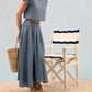Blu Pepper - Chambray Boat Neck Boxy Crop Top