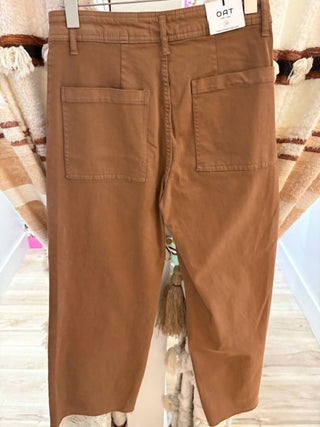 Oat New York - Women High Rise One Button Wide Leg Jeans