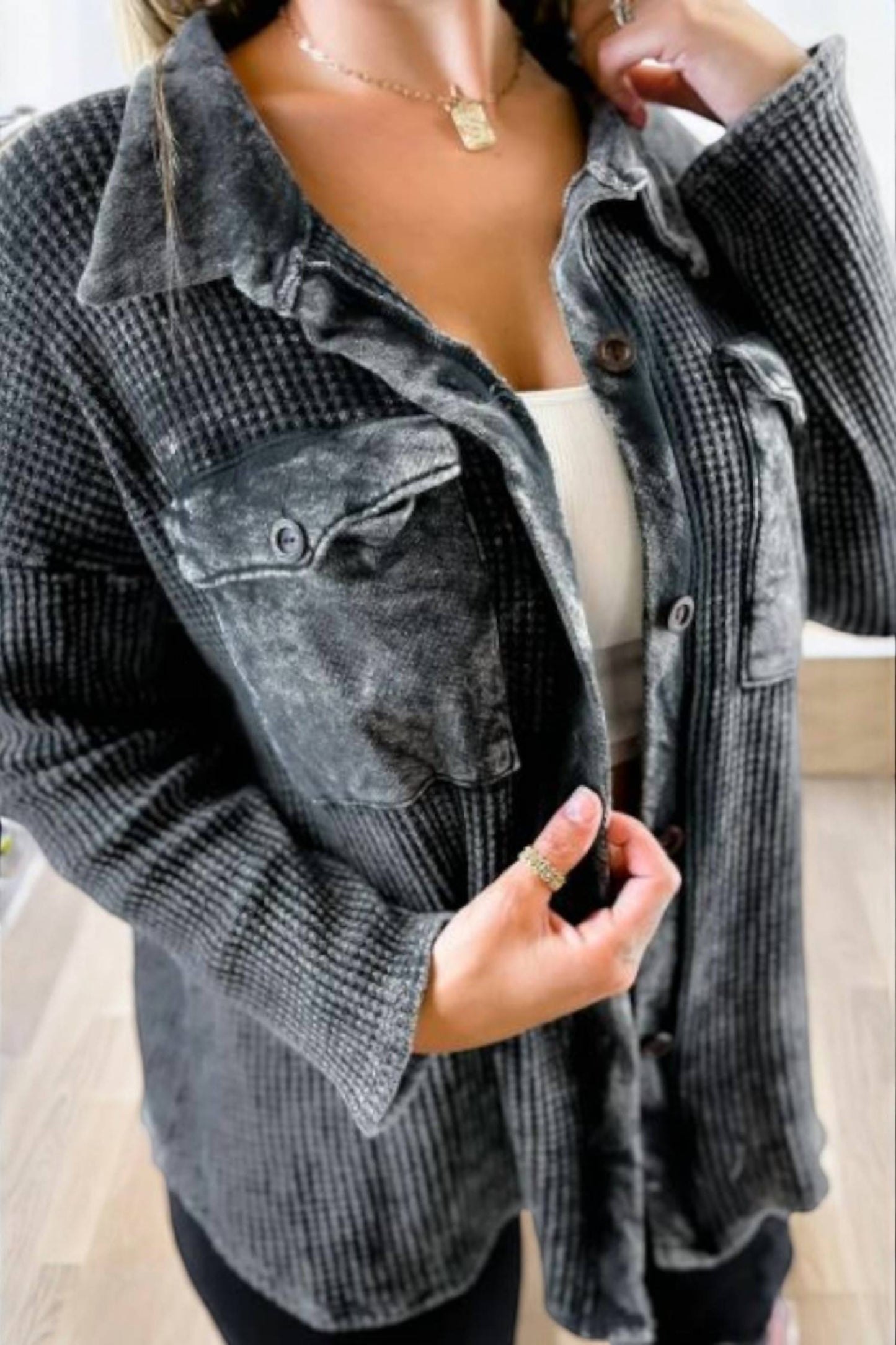 Bucketlist - Change Of Weather Curvy Shacket
