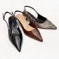 Ccocci - Women's Bell pointed toe kitten heel pumps