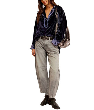 Free People - Luxy Velvet Solid Shirt