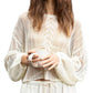 Pol - Openwork Balloon Sleeve Knit Cover Up
