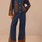 Farm Rio - Western denim wide low waisted pants