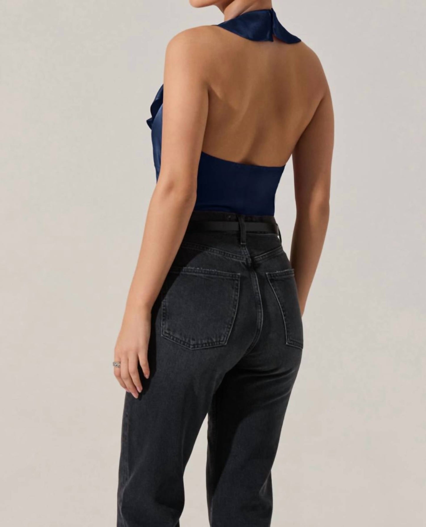 Astr - Morrigan Satin Ruffle Halter Top